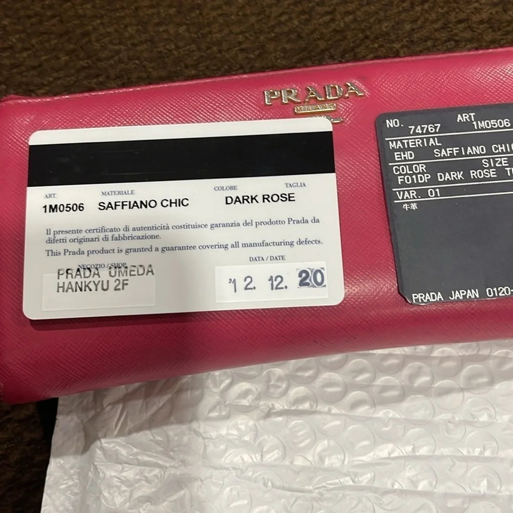 Prada Pink Women's Wallet L shape comes with COA offers are great!